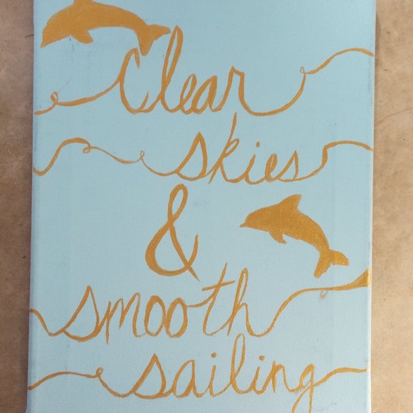 "Clear Skies Smooth Sailing' acrylic painting on 11"x14" canvas - Picture 3 of 4